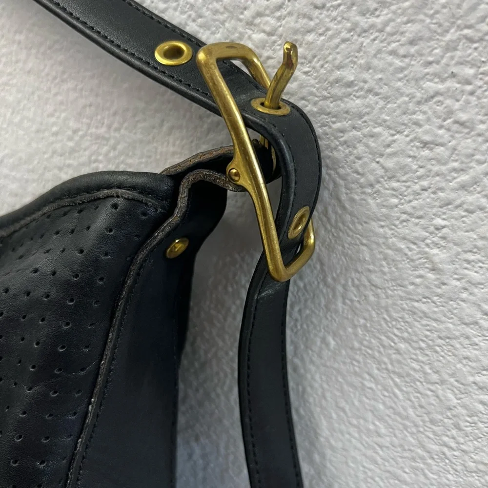 Coach Legacy 9218 Black Perforated Leather Shoulder Bag